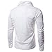 Cottory Men's Pure Colour Hipster Hiphop Holes Design Hem Liberal-C Long Sleeve T-shirt White XL