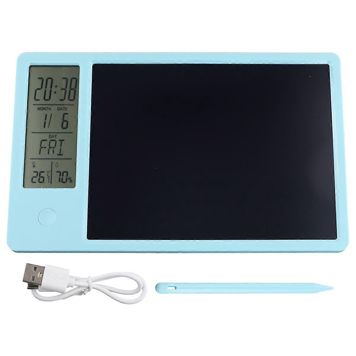 JOYHAPPST Multifunctional Electronic Desk Calendar LCD Handwriting Board with Alarm Clock Humidity Temperature LCD Message Board,A