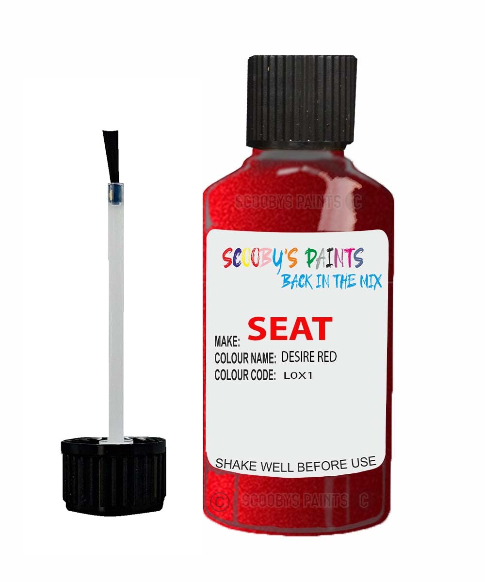 Scoobys Paints Back In The Mix Desire Red Touch Up Paint For Seat Leon L0x1 2016-2021 30Ml Bottle Brush Scratch Stone Chip Repair Pen