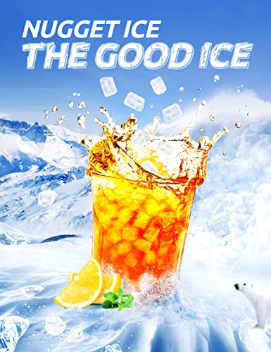 Yisufo Nugget Ice Maker, Pebble Ice Makers Countertop, 30Lbs/Day, Self-Cleaning, 2 Ways Water Refill, Stainless Steel Sonic Ice Maker Machine With 3Qt Water Reservoir, For Home Office Party Bar #TOP1