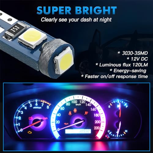Bittwee luces LED para tablero de auto, 20 piezas miniatura 3