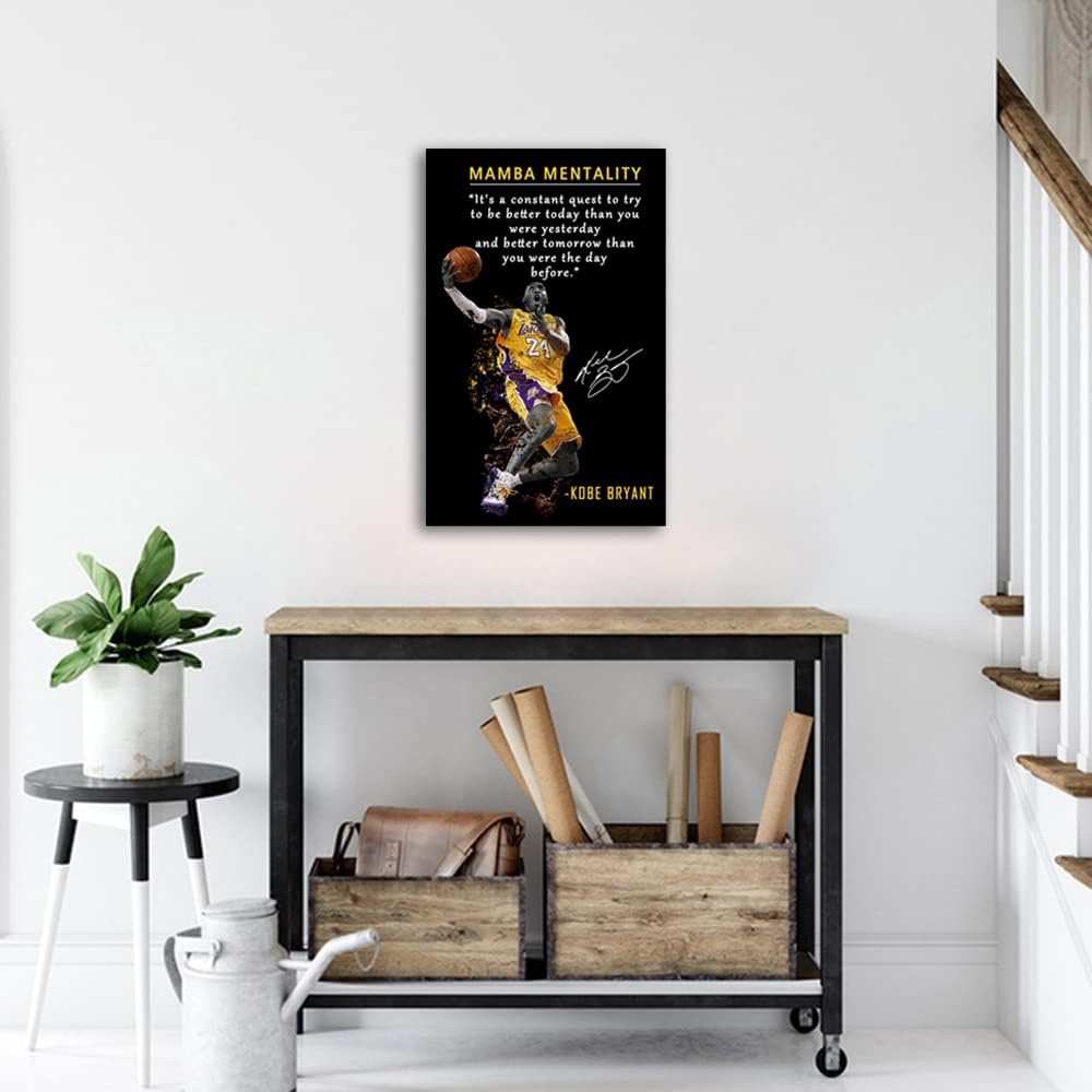 Ignite Your Drive: Kobe Bryant Inspirational Canvas Art for Home & Office