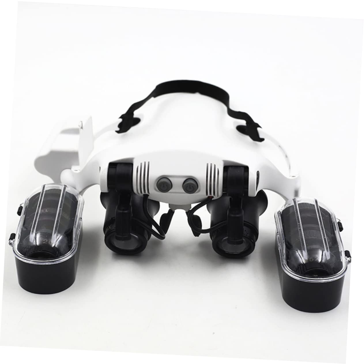 FRCOLOR 2 Piezas de luz LED Lupa con luz LED Diademas lámpara de Aumento Lupa de Visera Lupa de Montaje en la Cabeza con Faro ópticas para Reparar y tasar
