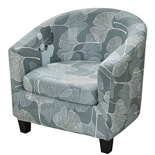 2 Piece Tub Chair Set - High Stretch Printed Soft Club Slipcovers for Dining Living Room Cafe Bar Office Reception (Print 27)