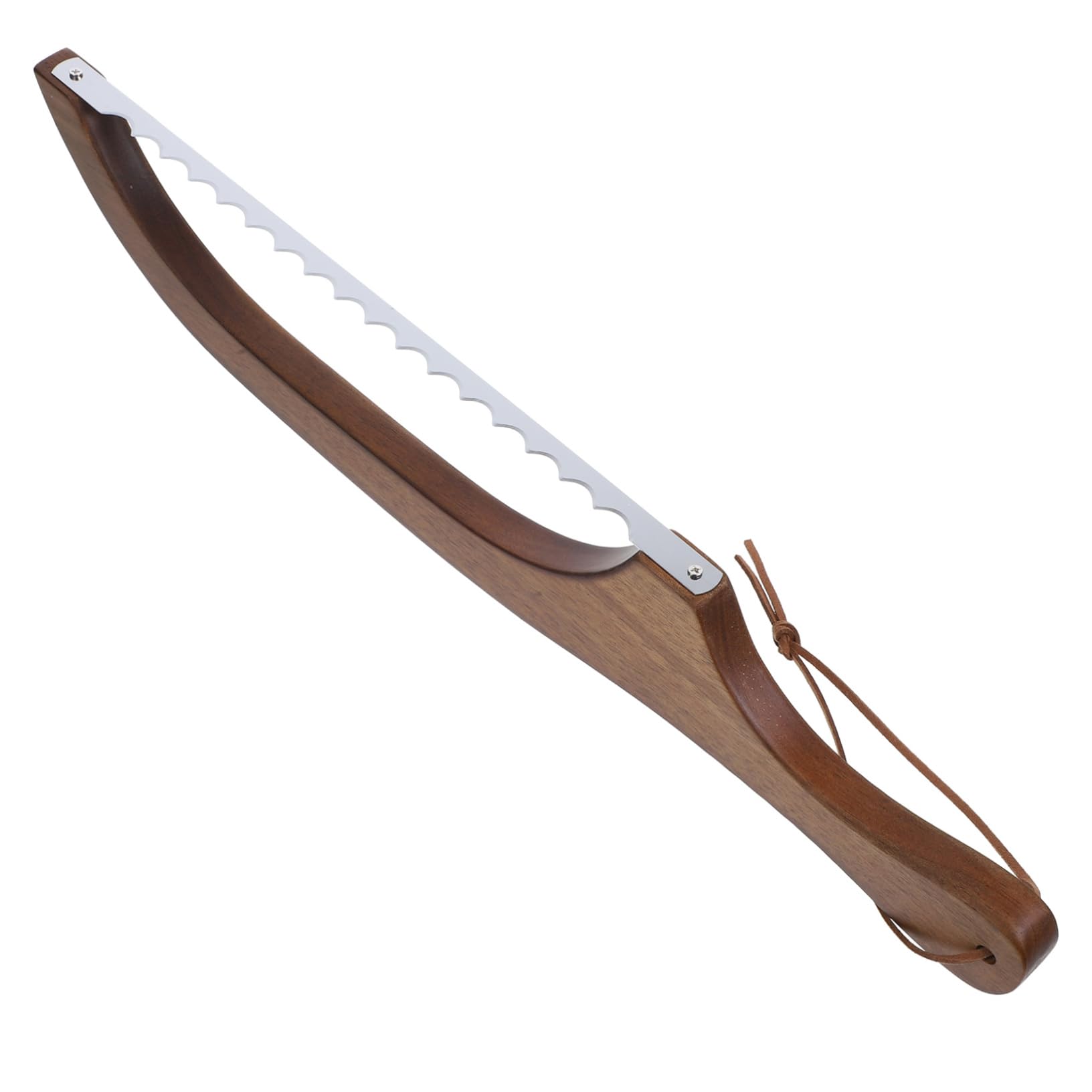 CONGARTENO Bread Bow Cutter Wooden Handle Bread Knife Serrated Cake Server Cake Cutting Tools Easy to Clean