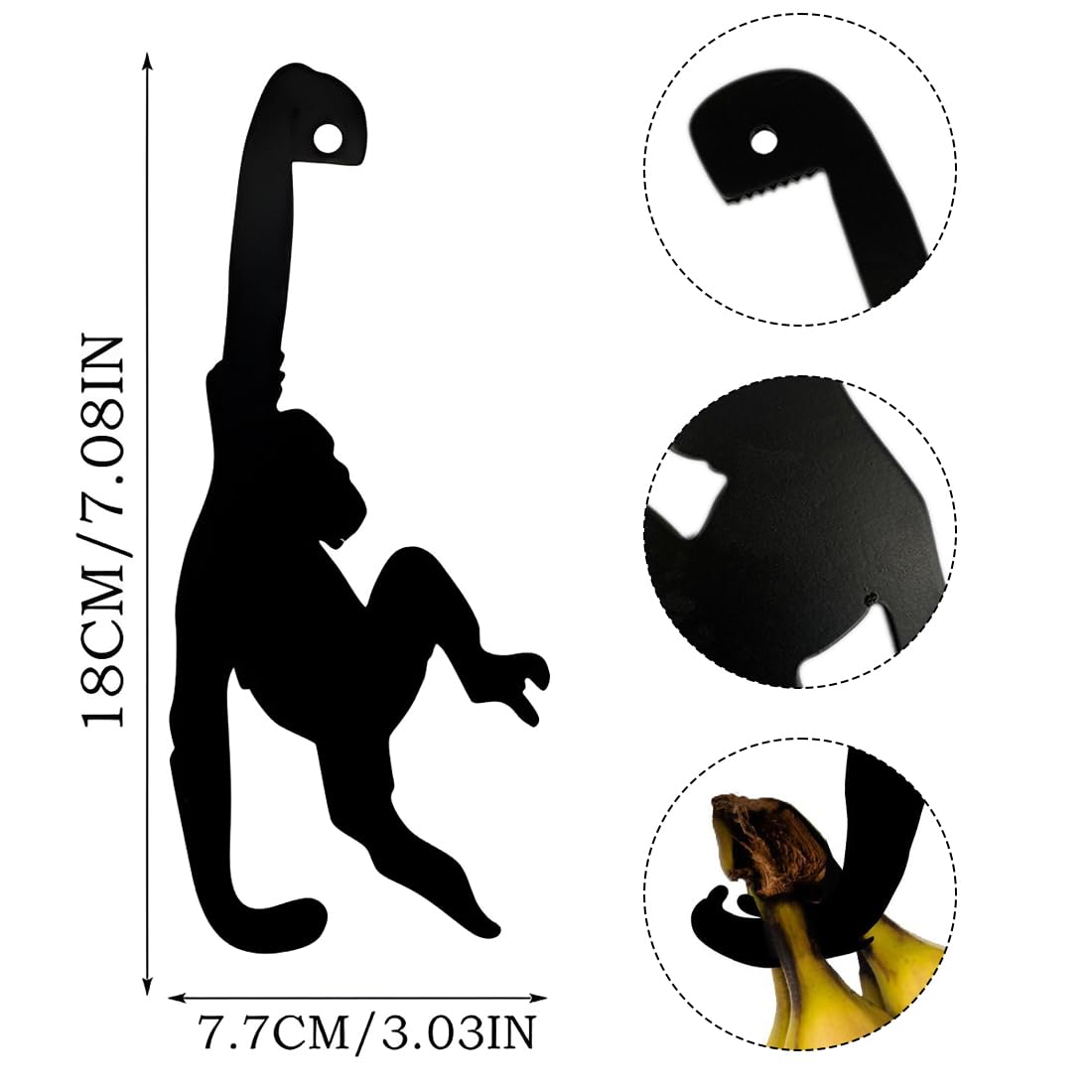 WUSJCOF Witziger Affen Bananenhalter, Bananenhaken, Küchen Gadgets für die Küche zum Aufhängen von Bananen, Weintrauben und anderem Obst