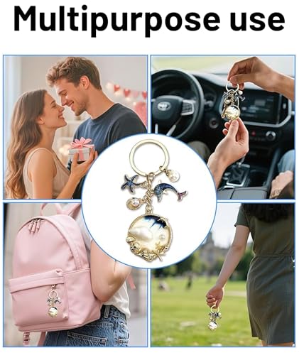 Image of 6 PCS Aesthetic Keychain, Cute Butterfly Bag Charms for Girls, Alloy Metal Key Chain Set with Six Pieces