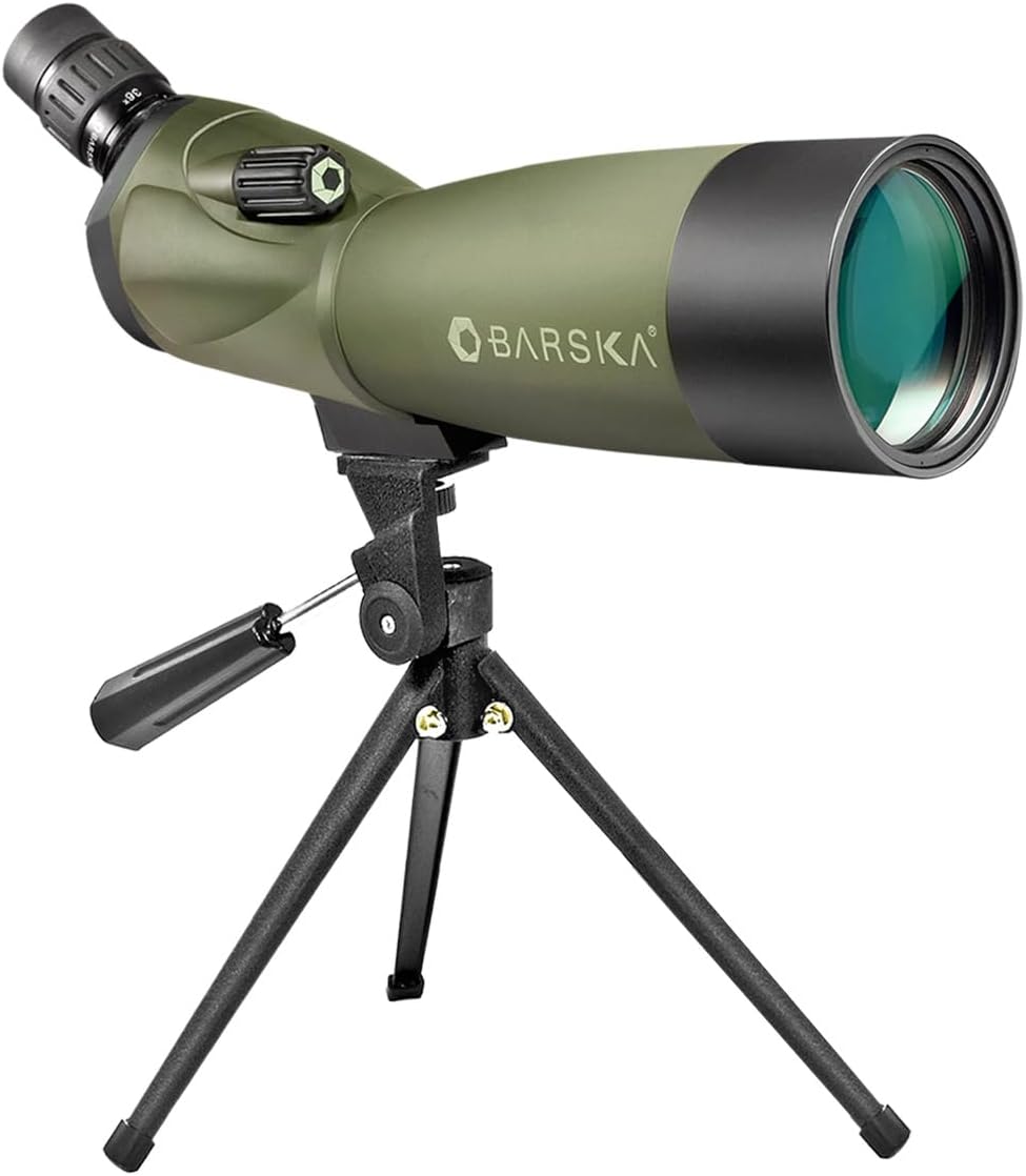 Barska AD11284 Blackhawk 20-60x60 Waterproof Spotting Scope with Tripod & Cases for Birding, Target Shooting, Sports, etc , Green