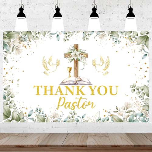 Papiailove Pastor Appreciation Banner 64 ft Thank You Pastor Backdrop for Church Celebrations and Party Supplies