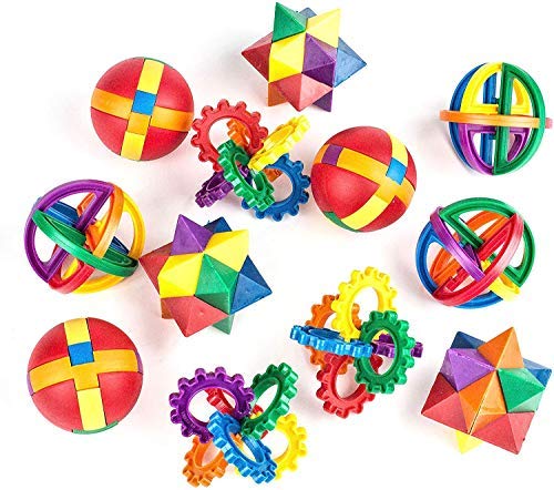 HOWBOUTDIS Fidget Puzzle Toys (12 Pk– Great for Parties – Use as a Favor or as a Super Fun Gift! Perfect Prizes for Carnivals! Great in The Classroom – Perfect for Stimulating Young Minds!
