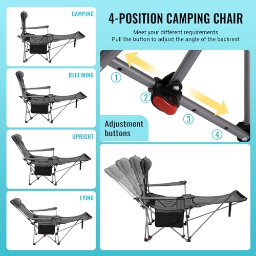 WEJOY 2-in-1 Reclining Camping Chair with Footrest の商品画像 2