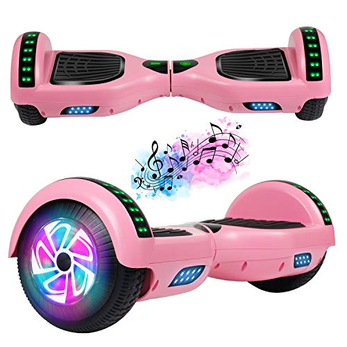 Hoverboard, Self Balancing Scooters 6,5 Pulgadas Segway Hover Scooter Board con música Bluetooth, Luces LED y Potente Motor para niños y Adolescentes