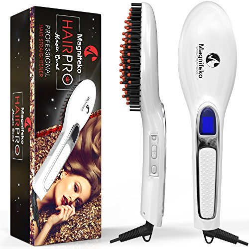 Professional Hair Straightener Brush Best for Beauty 40W Digital Electric Straightening Comb Styles Silky Look