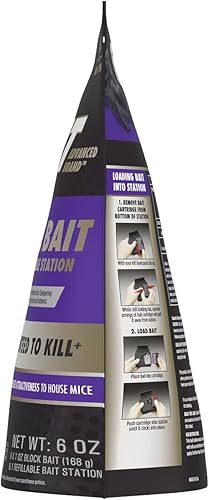 Miniatura 3 de Tomcat Cebo para ratón de marca avanzada con estación recargable, uso en interiores y exteriores, 1 estación y 6 repuestos de bloque venenoso
