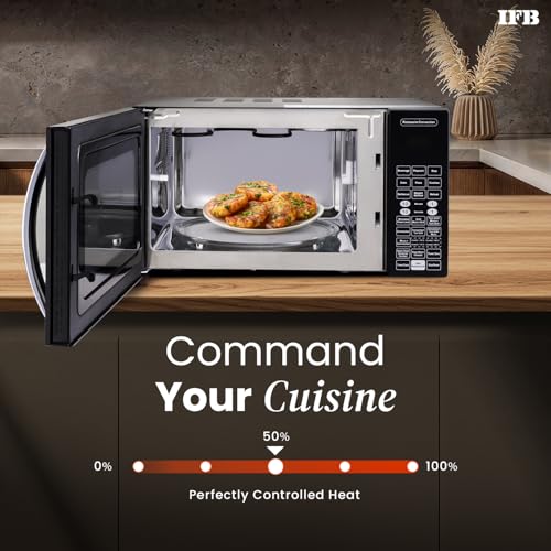 Image of IFB 30L Convection Microwave Oven with 101 Standard Cook Menus (30BRC2, Black, 360 Degree Motorized Rotisserie, Weight Defrost, Steam Clean, Grill & 4 combi cook modes, 10 Power Levels)