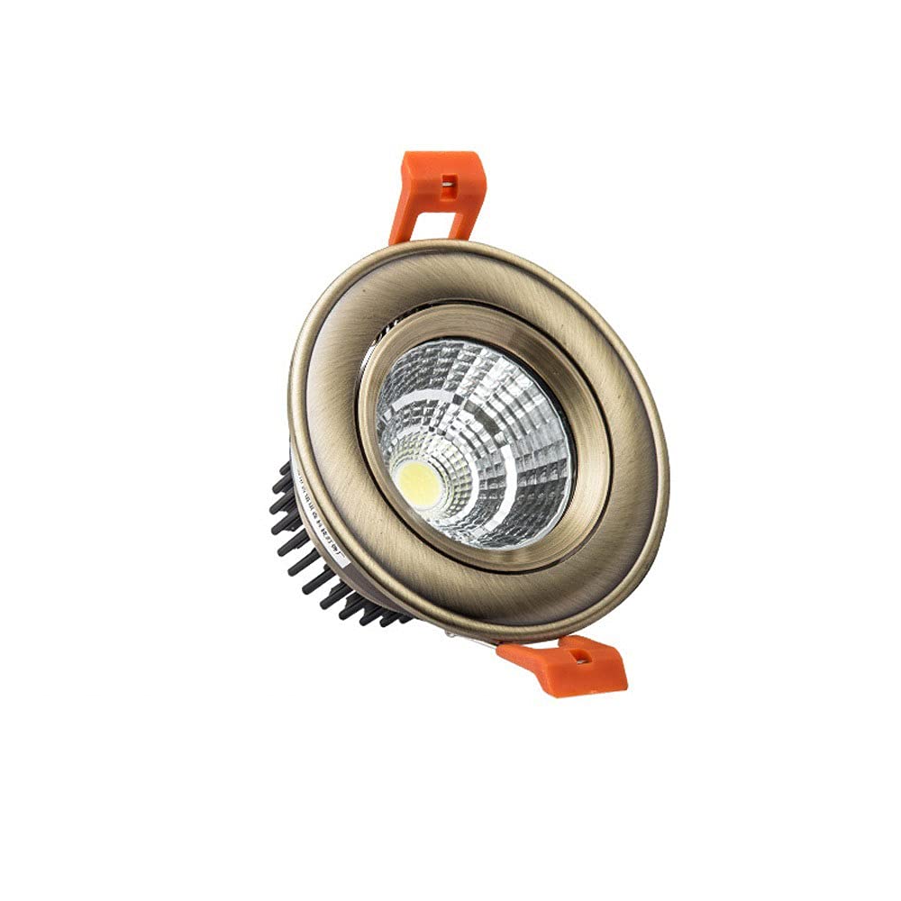 Faretti LED da Incasso orientabili a soffitto, faretto Wash da 3W 5W 7W per Illuminazione Interna a Corrente alternata, faretti per Bagno e Camera da Letto, 5W - Rosso Rame, 3,3w-Bronze