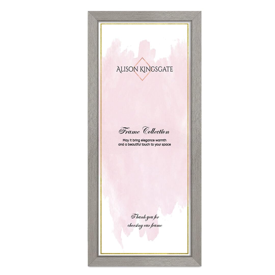 Alison Kingsgate Modern 100x35CM ALUMINIUM Photo Frame-Engineered Wood Picture Frames with Shatterproof Perspex - Ideal for Certificates -Wall Mount or Tabletop - Multiple Sizes & Colours Available