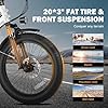 ACTBEST Speedy-lite Electric Bike for Adults, Peak 1200W, 55Miles Fat Tire 20" Folding Electric Bicycle,48V UL2849 Built-in Battery Step-Through Ebikes with Fork Suspension,White #4