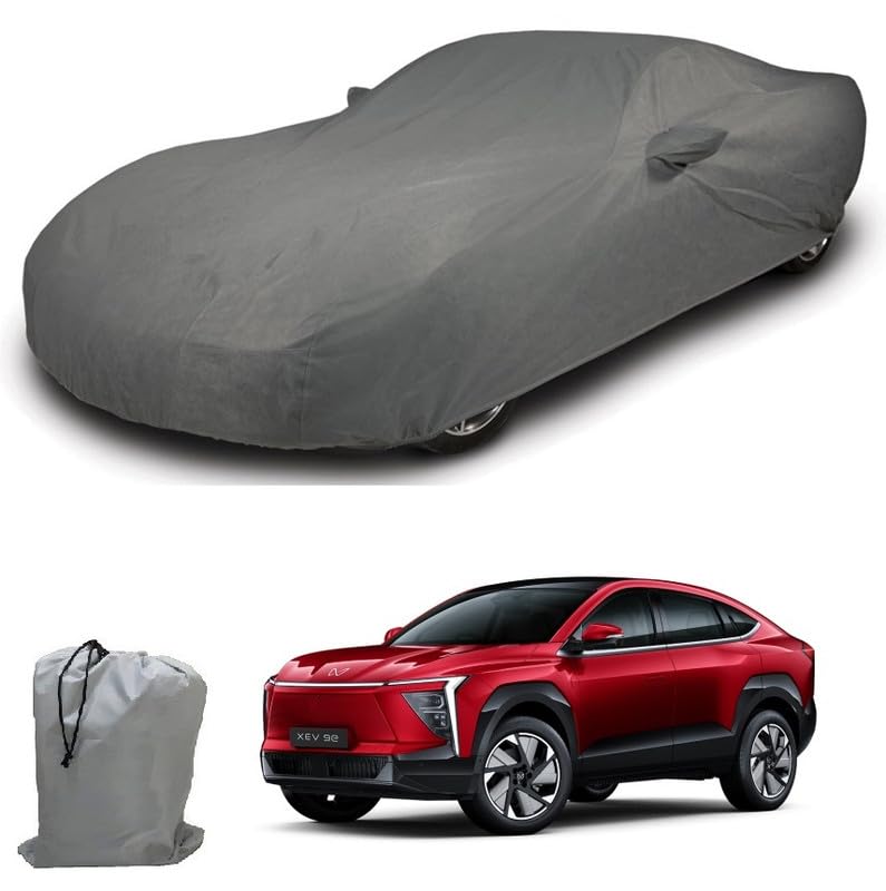 Image of ARCUATE Triple Layer Custom fit Car Body Cover for Mahindra XEV 9E |Top Layer Dustrproof | Middle Layer Waterproof | Bottom Layer Scratch Protection | Outdoor Indoor Fabric