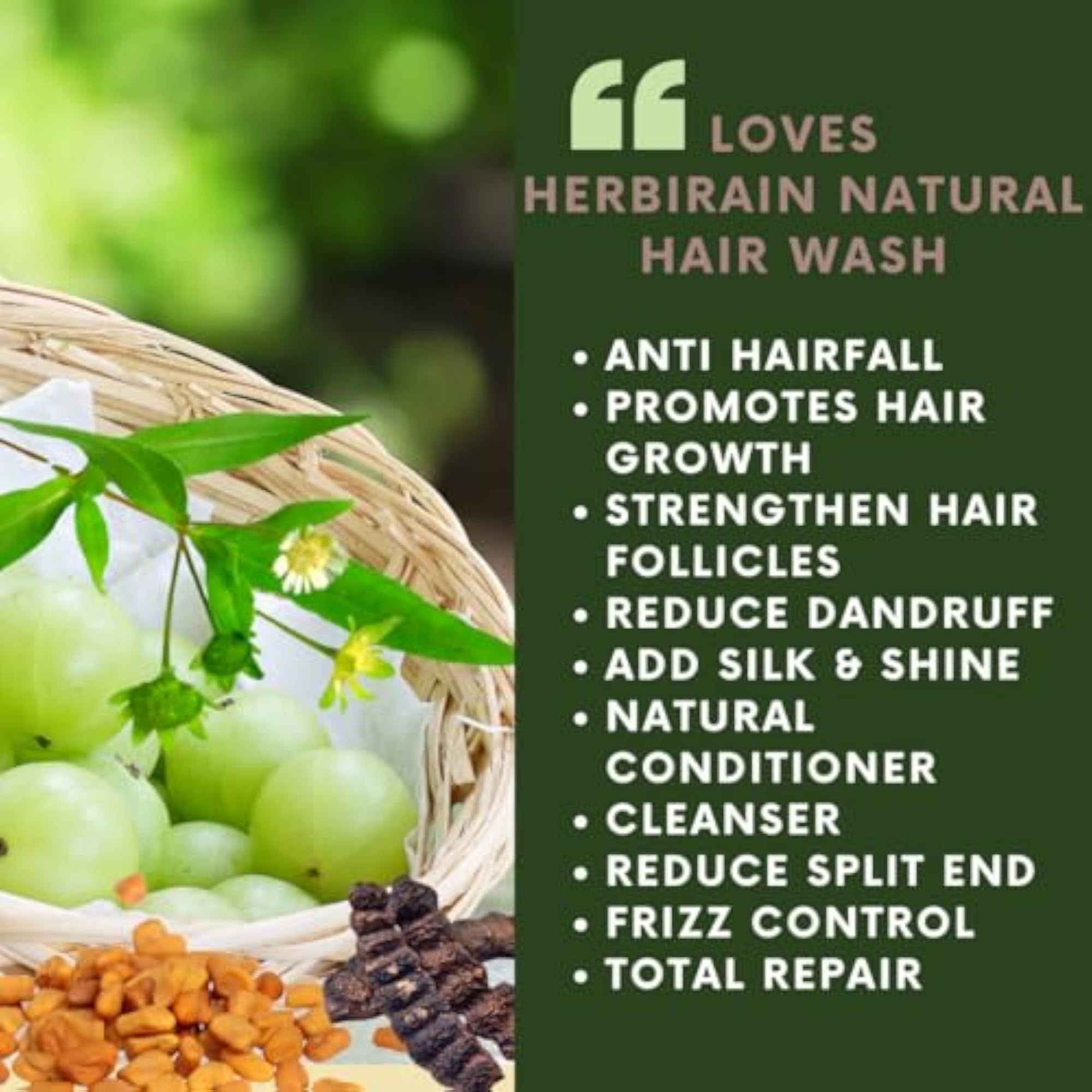 Herbal Hair Shampoo Powder, 3-in-1 Treatment
