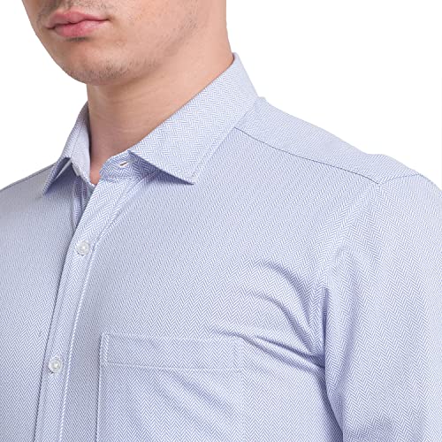 Image of Park Avenue Men's Cotton Blend Print Pattern Slim Fit Narrow Collar Full Sleeve Formal Shirt