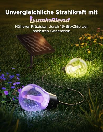 Govee Solar RGBICW Lichterkette Außen 10m, IP67, USB-C, App-Steuerung – Ansicht 2