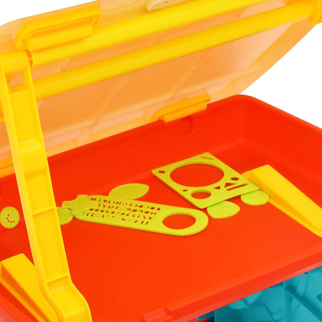 Mangloder - Scrivania per bambini, regolabile, multicolore, con vano portaoggetti, sgabello incluso, pieghevole, adatto per giochi creativi e apprendimento nella cameretta dei bambini, stimola