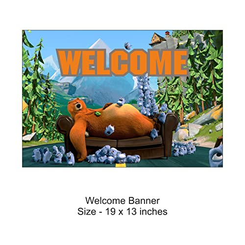 Image of Pretty UR Party Grizzy and the Lemmings Party decorations Kit - 80 pcs includes Banner, balloons, thank you, centerpiece, danglers, Grizzy Party Supplies, Lemmings Birthday Decor, DIY Pack for kids