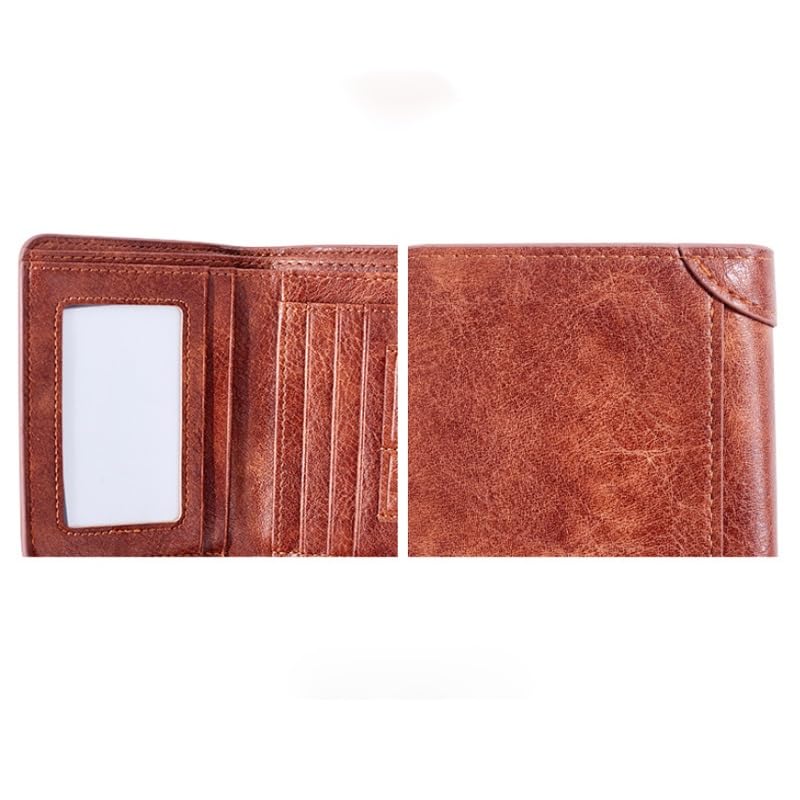 Vintage Business Men's Wallet Short Multi-card Bag Multi-function Coin Wallet Wallet Clip(white-Patch five-pointed star4)2