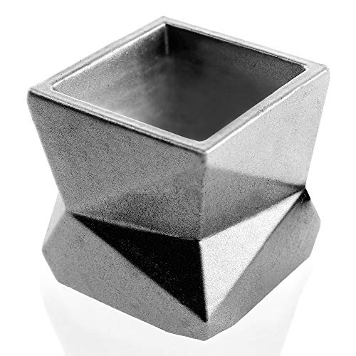 CONCRETTE Flower Pot, Silver, 9x9x9 cm - Image 2