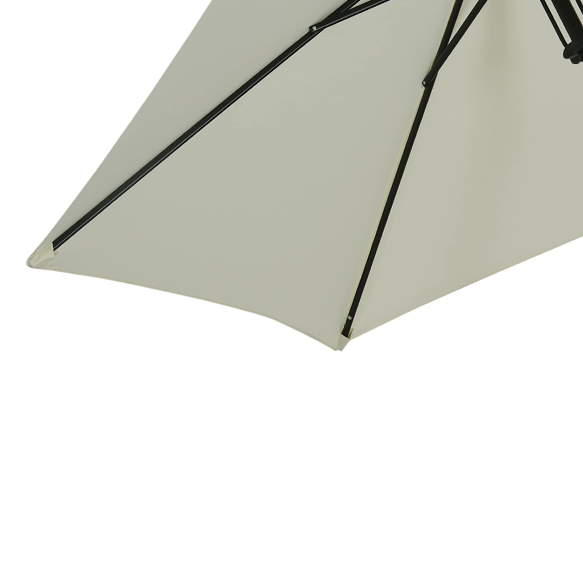 Outsunny Parasol de Jardin Inclinable Aération Ø 265 x 235H cm Gris Clair