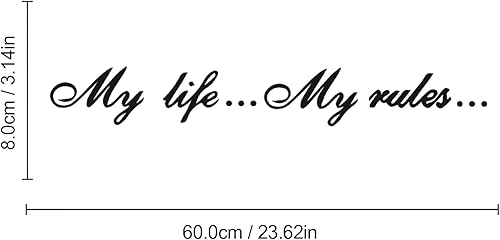 Miniatura 2 de Leniutor My Life My Rules - Calcomanía de vinilo divertida de 23.6 pulgadas para ventana trasera del automóvil, parachoques, carrocería del