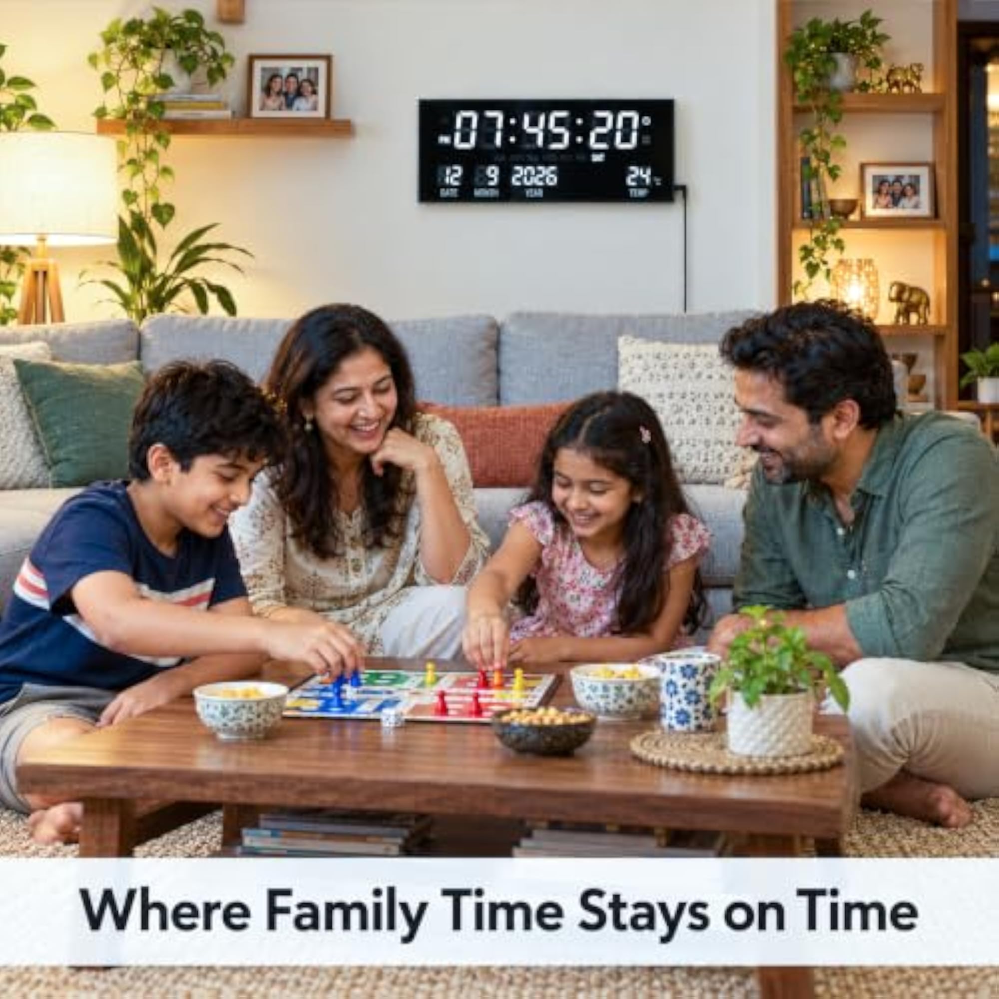 White Digital Wall Clock, Modern Design