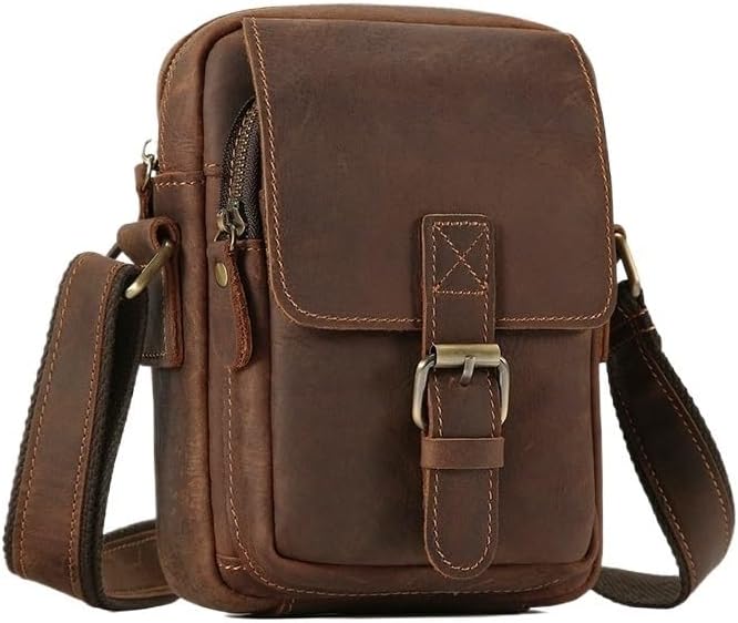 Retro Cowhide Crossbody Bag Casual Shoulder Office Classic Men's
