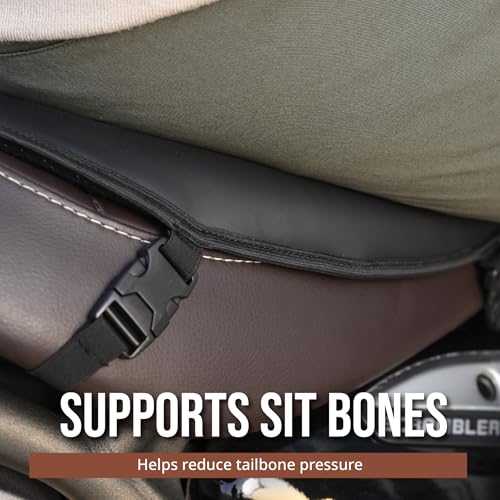 Image of Gel Motorcycle Seat Cushion - Supports Sit Bones, Tailbone, and Buttock Muscles - Absorbs Micro-Shocks and Road Jerks, Suitable for All Motorbikes, Waterproof (Black)