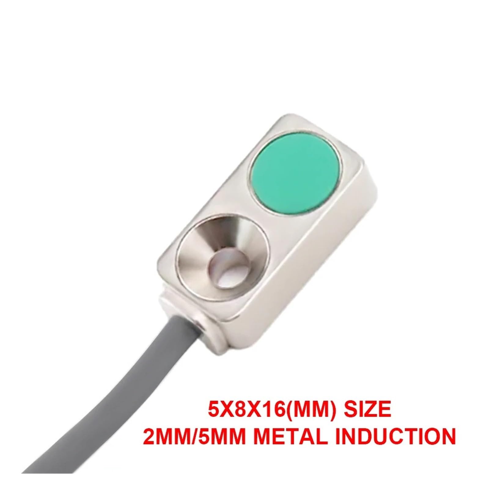 16 * 8 * 4.7 metal body super mini size proximity sensor(M8 with plug-in,5mm induction,PNP NC)