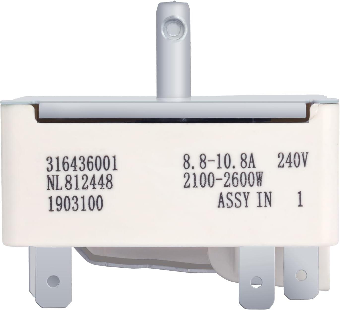 316436001 Range Burner Infinite Control Surface Element Unit Switch Replacement for Frigidaire Tappan Kenmore Series 790 Stove Parts 316021501, 1155395,FFEF3015PBB,EA1145040, AH1145040-8 Inch