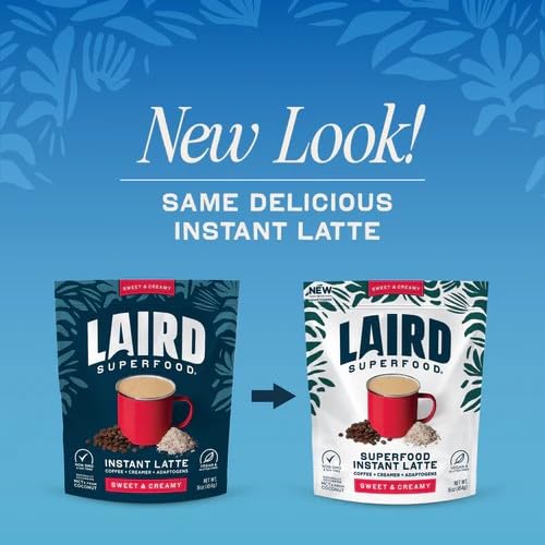 Laird Superfood Instant Latte 100% Arabica Coffee Sweet & Creamy
