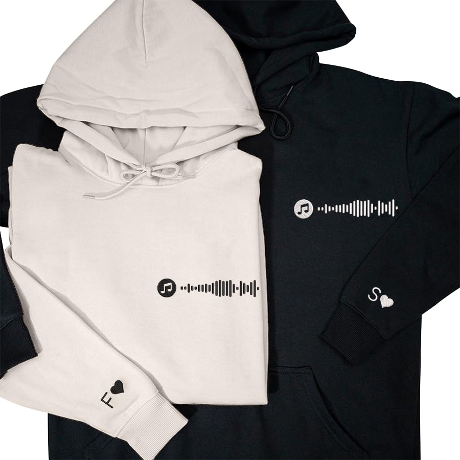 SHAANT Personalized Embroidered Couple Hoodie, Couple Matching Shirt, Couple Sweatshirt, Gift for Valentine's Day2