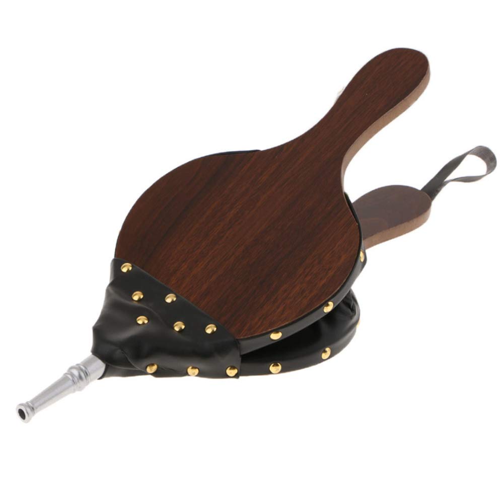 Soffietti da camino, Pompa a soffietto a mano in legno con cinturino in pelle appeso, ugello in metallo, soffietto for camino, soffietto in pelle, soffietto antincendio