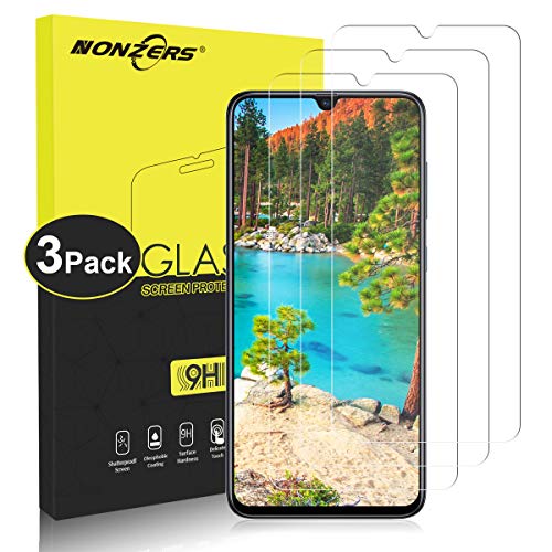 NONZERS Vetro Temperato per Samsung Galaxy A70, [3 Pezzi] [9H Durezza] Ultra-Clear Pellicola Vetro, Anti-Olio, Graffi e Impronte digitali, Galaxy A70 Pellicola Protettiva