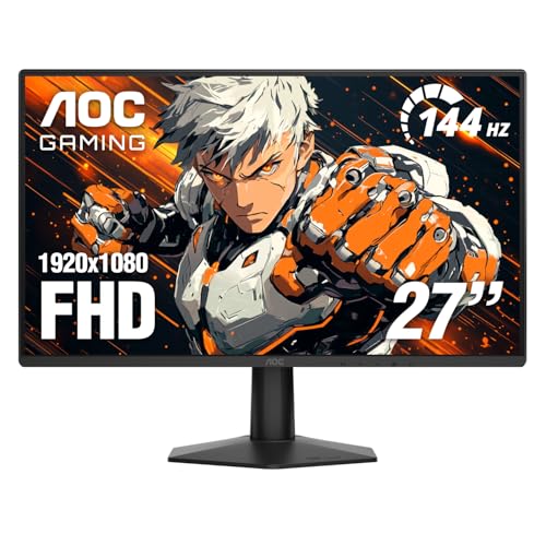 AOC 27G51F 27 inch Gaming Monitor 1920x1080 144Hz, IPS Panel, Console Gaming Ready, Full HD, 3-Sided Frameless, 1x HDMI 2.0, 1x Display Port, 3-Year Zero-Bright-Dot