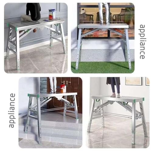 Échafaudage pliable en acier avec plateforme de travail réglable 140 cm