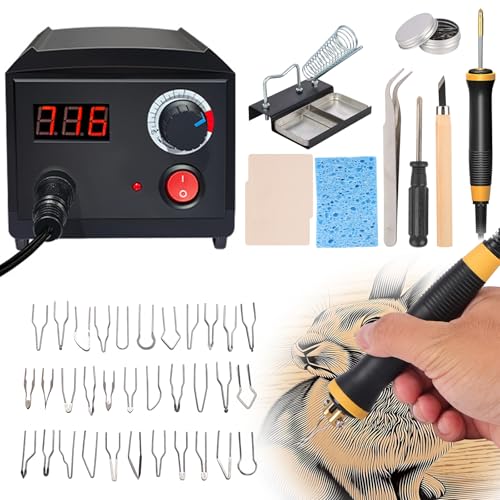 Machine à pyrogravure, brûleur à bois 60 W avec 2...