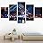 SIGNWIN 5 Panel Canvas Wall Art Building Cityscape for Home Decorations Ready to Hang - 60"x32"