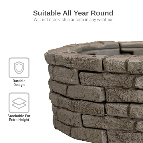 Image of RTS Home Accents Rock Lock Interlocking Landscape Edging and Border System, Curved Section With Spikes, 2.5 Feet Long (Pack of 4)