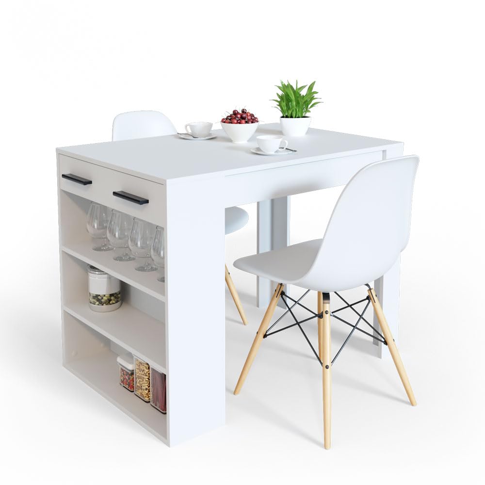 Vicco Esszimmertisch Repose, Weiß, 67 x 100 cm