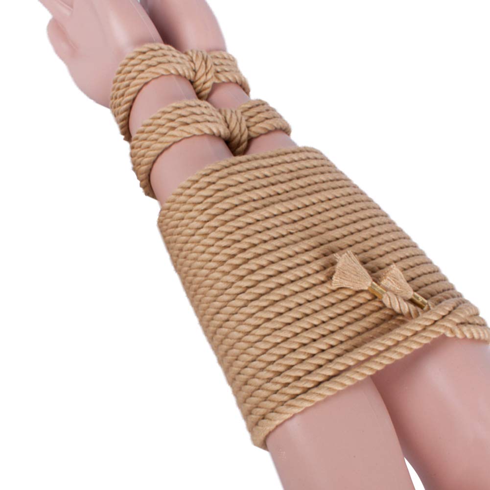 Roluck 2X 10M Corde Bondage Corde Ensemble Contraintes Sexe Ensemble Bondage Rope Set Soft SM Bondage Set Jouets pour Couples Bondage Jeux (Marron) (brun)