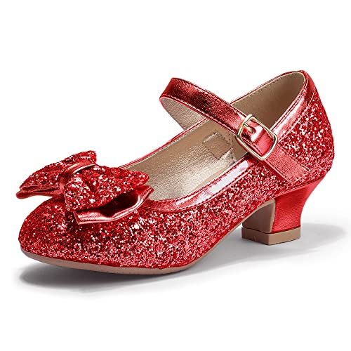 Image of PANDNAINJIA Girls Dress Shoes Toddler Heels Mary Jane Pumps