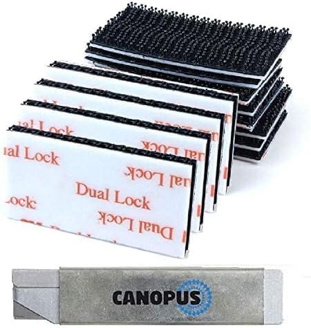 Dual Lock SJ3550 Adhesive Pads 25mm x 50mm, Set of 16, Waterproof Dual Lock Pads, Number Plate Pads, Black